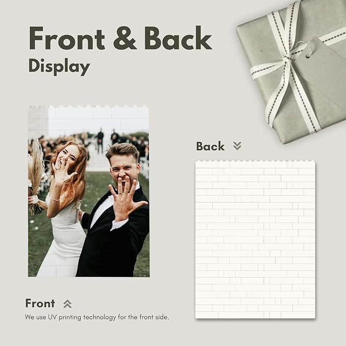 NAZENTI Custom Photo Building Block gifts for Valentines, Personalized Couple Photo Caricatures Block for Him Husband, Couple Puzzle Gift, Birthday Present For Her, Home Decor with Image