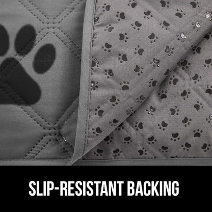 GORILLA GRIP Waterproof Couch Cover for Dogs, Gripped Slip Resistant Backing, Leak Proof Washable Dog Blanket Covers Sofa, Bed, Sectional, Crate, Car, RV Seats, Pet Puppy Essentials, 30x70 Gray Paw