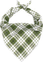 ARING PET Christmas Dog Bandanas, Green White Plaid Triangle Scarf for Puppy Small Medium Large Boy Girl Dogs-S