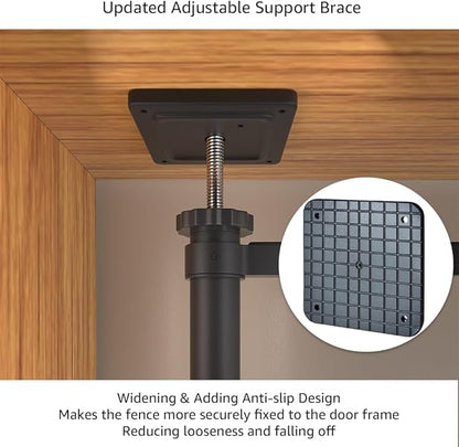 unipaws 75" High Extra Tall Cat Gate, Auto Closing and No Drilling Safety Gate for Doorway Hallway Stairs, Cat Dog Proof, Fit for 35"-51" Wide Opening, Indoor Use, Black