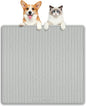 Silicone Cat & Dog Food Mat, 27" x 27" Large Pet Feeding Mat for Cats and Dogs Bowl, Pet Placemat for Food and Water with Raised Edge, Waterproof, Leakproof (Grey)