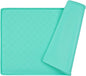 Silicone Cat & Dog Bowl Mat, Non-Slip Pet Feeding Mat - Waterproof Dog & Cat Placemat (18.5"x11.8", Mint Green Paw Pattern)