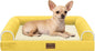 Small Dog Bed Orthopedic Washable: Beds Bolster Small Sized Dogs Bed Egg Crate Foam Couch Sofa Waterproof with Removable Cover - Ginger