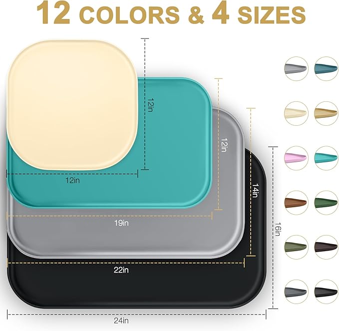 Small Silicone Pet Food Mat with Raised Edge for Food and Water Bowl, Square Dog Feeding Mats, Cat Food Trays for Floor Waterproof, Rubber Tray for Dogs and Cats, 12 x 12 x 0.7 Light Pink