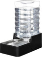 RIZZARI Stainless Steel Pet Water Feeder: 10L Gravity Leak-Proof Auto Refill Water Dispenser - Non-Slip Base- Without Filter -Easy Clean - for 40-60 LB Dogs- Home/Office/Travel