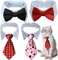 4 Pieces Pets Dog Cat Bowtie Pet Costume Adjustable Formal Necktie Collar for Cats Small Dogs Puppy Grooming Accessories (red/Heart)