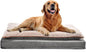 Amazon Basics Washable Dog Bed with Cooling Gel Memory Foam, Pressure-Relief Support for Dogs up to 120lbs, Non-Slip Bottom, Removable Cover, Giant Sized (48" x 36"), Grey