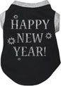 Petitebella Bling Happy New Year Puppy Dog Shirt (Black/Sliver, XXX-Large)