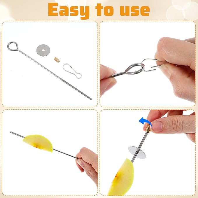 2PCS Bird Cage Food Holder with Hook, Stainless Steel Bird Feeder for Cage, Parrot Fruit Skewers, Bird Foraging Toys for Macaw Parakeet Parrot Budgie (2 Sizes)