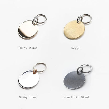 Cats Dogs ID Tags Personalized Lovely Symbols Pets Collar Name Accessories Custom Engraved Supplies for Extra Small Four Legged Child Necklace Chain Anti-Lost Metal Simple Shiny Brass Charm