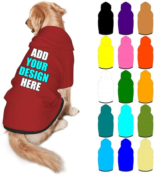 Custom Dog Clothes with Photo Name Logo Personalized Dog Sweaters for Small Medium Large Dogs Breathable Warm, Brown, L