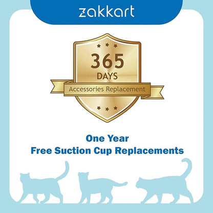 Zakkart Foldable Cat Hammock for Window - Cordless, Machine Washable Bed, Robust Metal Frame & ABS Brackets - Cat Window Perch for Large Cats and Kitten (Brown Bolster Bed, Large)