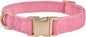 Soft Cotton Dog Collar with Metal Buckle Adjustable Heavy Duty Comfy Corduroy Collars for Small Medium Large Dogs,Rosy Pink,Small
