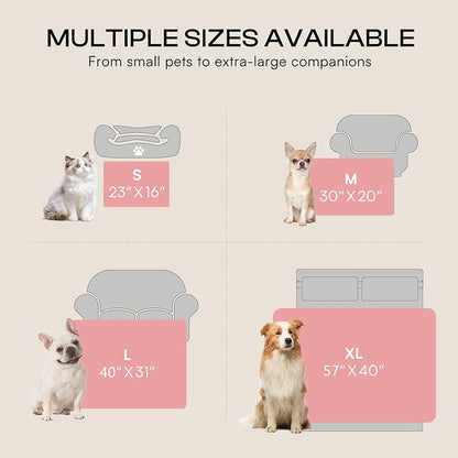 Luciphia Soft 300GSM Fleece Pet Blanket for Small Medium Large Dogs Washable 3D Textured Flannel Cat Puppy Decorative Furniture Protector Throw Durable Grey, XL(57''x40'')