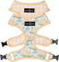 Lucy & Co. Sunshine and Daffodils Reversible Dog Harness, Adjustable Comfort Fit with Dual Leash Attachments, Medium