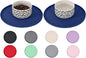 Comtim Waterproof Dog Food Mat - 2 Pack Silicone Pet Food Mat Dog Food Bowl Mats Cat Water Mats Eating Tray, Non-Slip Pet Placemat with Lip for Messy Drinkers to Protect Floor,Navy Blue 11"×11"
