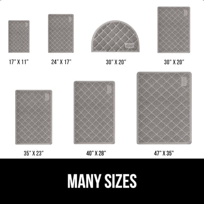 GORILLA GRIP Cat Litter Box Mat, Water Resistant, US Designed Kitty Litter Trapping Mats, Easy to Clean, Scatter Control, Less Mess and Clean Floors, Kitten Supplies for Indoor Cats 24x17 Grey 2 Pack