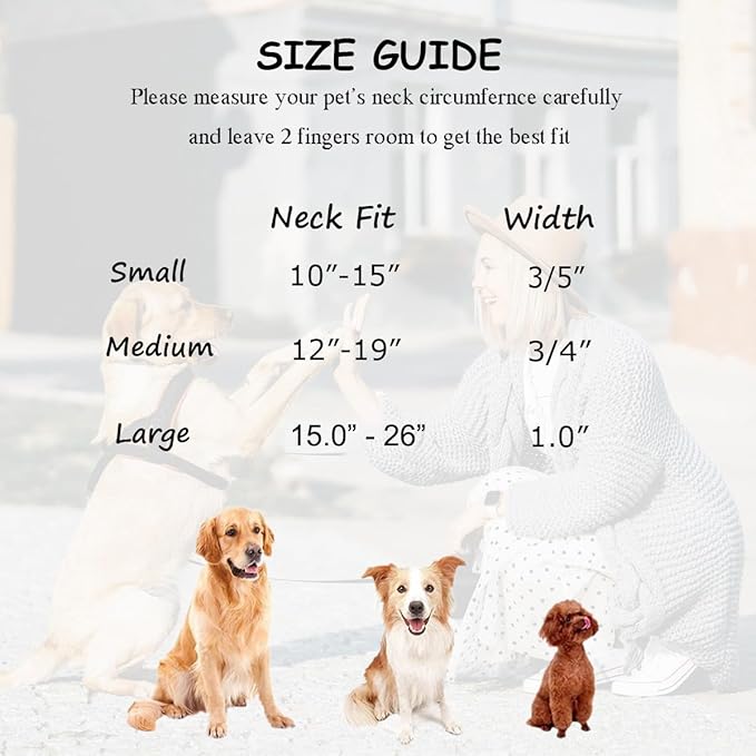 Soft Cotton Hemp Dog Collar with Metal Buckle Adjustable Tweed Dog Collars for Small Medium Large Dogs(Beige,Large)