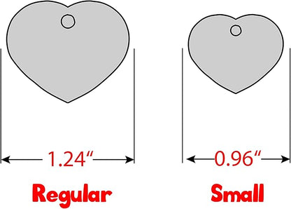 Personalized Dog Tag with 5 Lines of Custom Deep Engraved Durable Stainless Steel Pet ID Name Tag Designer Regular Size Heart