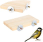 2PCS Bird Perch Platform Flat, Fan Shape and Rectangle Bird Cage Platform, 5.9 × 3.14 Inches Birds Perch Stand Platforms with Stainless Steel Washers for Cockatiel Rat Hamster Guinea Pig Conure