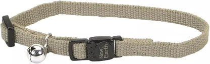 Coastal Pet New Earth Soy Adjustable Breakaway Cat Collar - Eco-Friendly, Odor-Resistant and Adjustable Cat Collar - Olive - 3/8" x 8"-12"