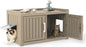Cat Litter Box Enclosure Resin Hidden Cat Litter Box Furniture Multi-Functional Double Door Spacious Odorless Waterproof UV-Resistant Indoor Outdoor Use Grey