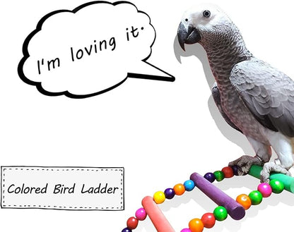 DS. DISTINCTIVE STYLE Bird Ladder Toys Coloured Flexible Parrot Swing Bridge Wooden Cockatiel Cage Hanging Climbing Ladder