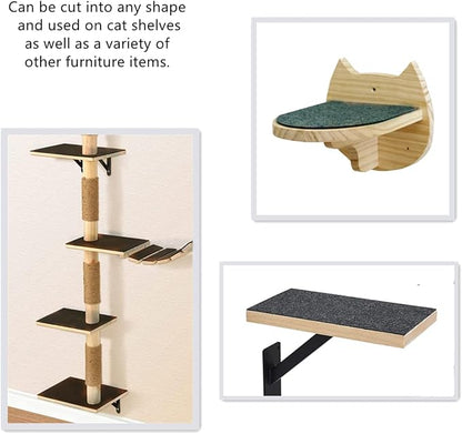 SHENGOCASE Trimmable Self-Adhesive Felt Mat Pad Replacement for Cat Tree Shelf Shelves, Cat Wall Furniture Steps, Carpet Scratching Post Scratcher Couch Protector