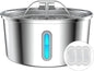 Cat Water Fountain Stainless Steel, 0.8gal/108oz Pet Water Fountain, 3 Replacement Filters, Automatic Cat Fountain with Quiet Pump Suitable for Cats, Dogs and Multi-pet households (Window)