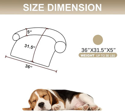 Tinaco Calming Dogs/Cats Bed Mats, Dog Pad Washable Removable Couch Cover, Plush Long Fur Mat for Pets, Waterproof Lining, Perfect for Small, Medium and Large Dogs and Cats (Gradient Brown, 36"x31")