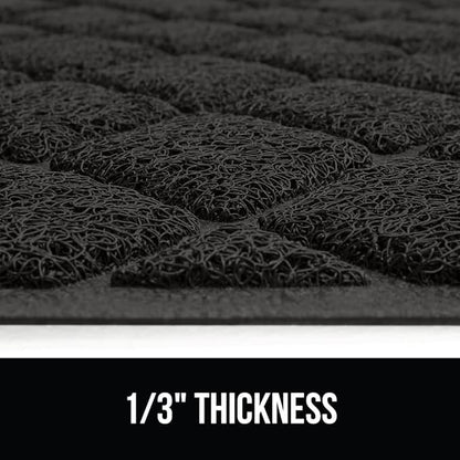 GORILLA GRIP Cat Litter Box Mat, Water Resistant, US Designed Kitty Litter Trapping Mats, Easy to Clean, Scatter Control, Less Mess and Clean Floors, Kitten Supplies for Indoor Cats, 24x17 Black