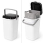 PetFusion Portable Cat Litter Disposal; Innovative Dog Poop Trash Can with Locking Handle, included Deodorizer; Built-in Poop Bag Holder; With 10 Waste Bags; White and Black