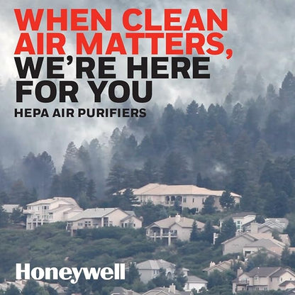 Honeywell HPA204 HEPA Air Purifier for Large Rooms - Microscopic Airborne Allergen+ Reducer, Cleans Up To 1500 Sq Ft in 1 Hour - Wildfire/Smoke, Pollen, Pet Dander, and Dust Air Purifier – White