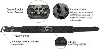 Serijoars Spiked Studded Dog Collar, PU Leather Dog Collar, Adjustable Pet Collars for Medium or Large Breed Pet (XL, Gold Brown2)