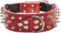 Serijoars Spiked Studded Dog Collar, PU Leather Dog Collar, Adjustable Pet Collars for Medium or Large Breed Pet (M, Red1)