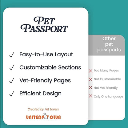 Color Premium PU Leather stitch-sewn Pet Passport Medical Record for Pet Health and Vaccination English + Spanish for Cat, Dog, Puppies and Kittens (Light Brown, Single)