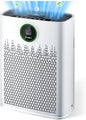Air Purifiers for Home Large Room, Cover Up to 2400 Ft² with True HEPA Filter, Smart Mode, PM2.5 Air Quality Display, 22dB Sleep Mode, Aromatherapy with 2X-Purification & 360°Air Outlet, HAP603, White