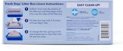 Fresh Step Jumbo Drawstring Cat Litter Box Liners, Unscented Heavy Duty Kitty Litter Bags for X-Large Oval or Rectangle Pans, Helps Contain Mess, Easy Lift Out Cleanup, 36 x 19 in, 7 Count - 4 Pack