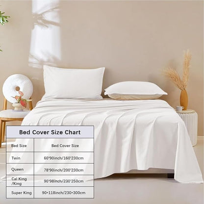 DUJUIKE Waterproof Bed Cover for Dog and Cats,Pet Hair Resistant Bed Sheet Cover, Protective BedLinerCover with 100% Waterproof Breathable Thin Fabric (White, Super King 90 * 118 inch)