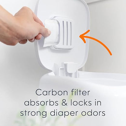 Playtex Diaper Genie Complete Pail with Built-In Odor Controlling Antimicrobial, Includes Pail & 1 Refill, White , 8.36 Pound