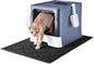 Cat Litter Box with X-Large Litter Mat and Scoop, Large Covered Litter Box with Lid, Enclosed Kitty Box,Front Top Entry Exit, Odor Control Easy to Clean (Upgrade Midnight)