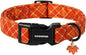 DOGWONG Fall Plaid Dog Collar, Cherkered Autumn Dog Collars, Adjustable Cute Halloween Pet Collars Design Dog Collar for Small Medium Large Dogs
