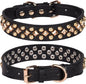 Spiked Dog Collar Soft Pu Leather Mushrooms Rivet Spike Studded Puppy Adjustable Pet Collars for Small Breeds (M, Black3)