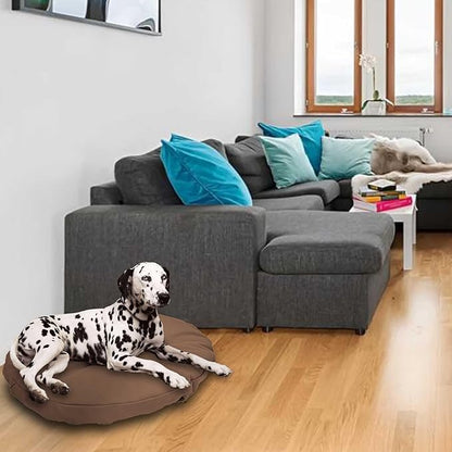 Dog Bed Cover Waterproof Replacement Machine Washable Covers for Dog Bed Heavy Duty Scratch Resistant Mattress Protector Pet Bed Round 44x44 Inch Cover Only Brown