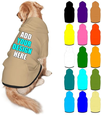 Custom Dog Clothes with Photo Name Logo Personalized Dog Sweaters for Small Medium Large Dogs Breathable Warm, Tan, S