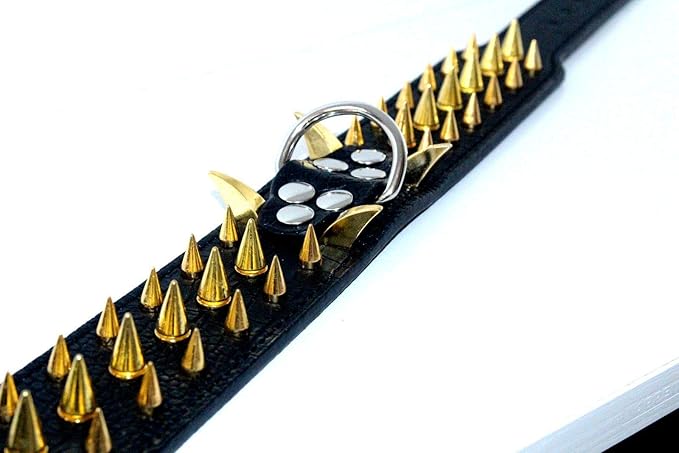 Serijoars Spiked Studded Dog Collar, PU Leather Dog Collar, Adjustable Pet Collars for Medium or Large Breed Pet (M, Black4)