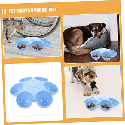 Toyvian Multi-Grid Floral Pet Feeding Bowl for Cats and Dogs Versatile Food and Water Container for Kittens Sturdy Design Decorative Flower Shape for Home and Pet Stores
