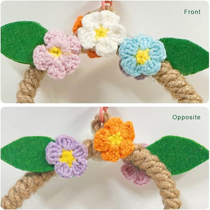 La La Pet® Bird Rope Swing with Hanging Hook Bird Rope Perch Bird Swing Perch Bird Perch Stand Bird Cage Toy for Parrot Budgie Parakeet Cockatiel Cockatoo Conure Heart