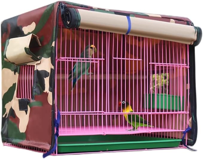 MANON ROSA Bird Cage Cover - Lightproof Birdcage Covers Nighttime- Ideal for Parrots Cockatiels Parakeets Cockatoos Lovebirds Finches Budgerigars Conure (XL(14.2" Lx13.4 Wx20.5 H),Camouflage)