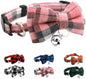 Pink Plaid Bow Kitten Collar with Bell, Breakaway Puppy Collar Bell with Bowtie Christmas Dog Collars Female for XXS Xs Small Tiny Little Pet Dogs Girl Kitten, for Hoilday Birthday Party